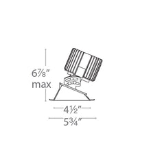 Load image into Gallery viewer, Volta 4.5 Inch Round Adjustable LED Recessed Trim - line drawing.
