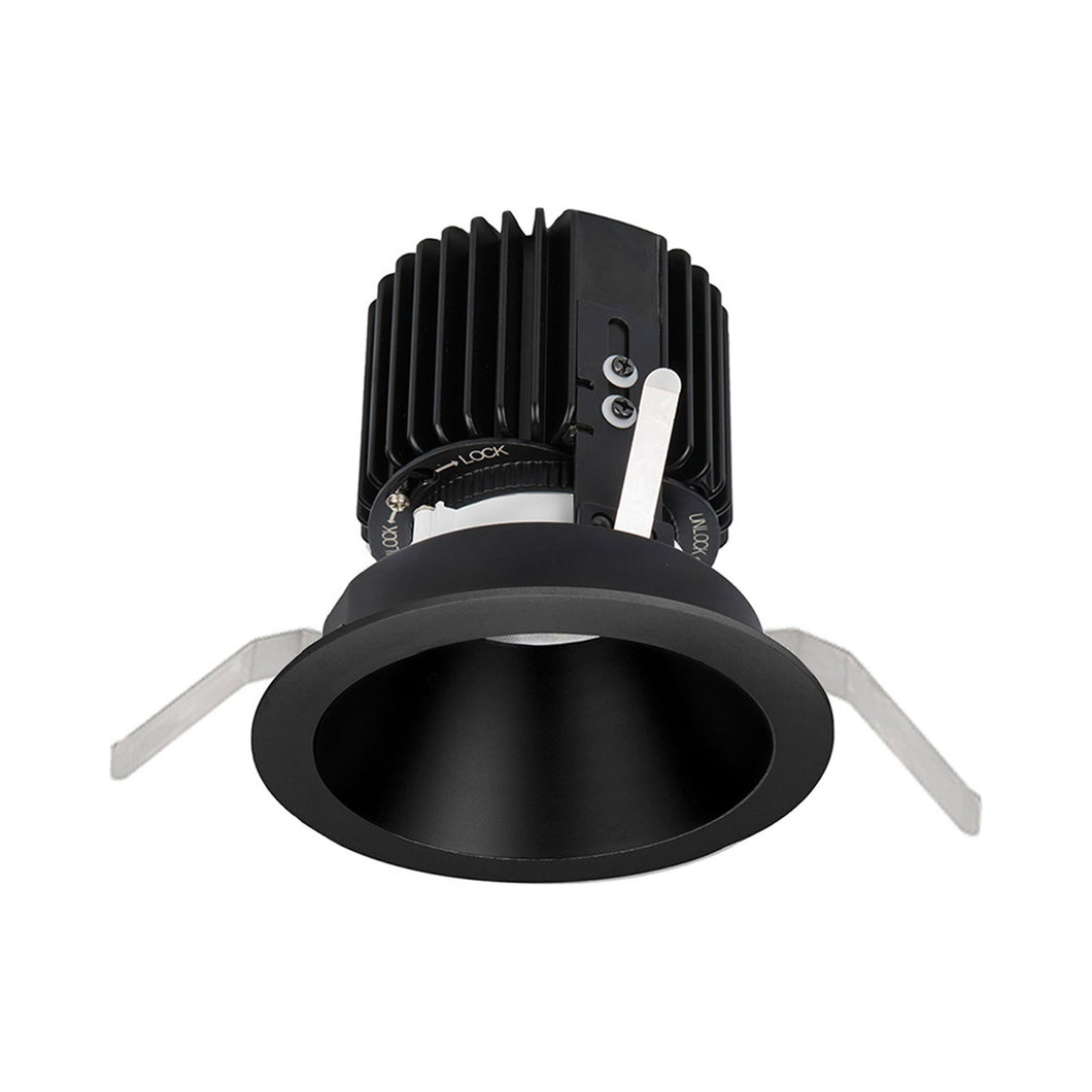 Volta 4.5 Inch Round Downlight LED Recessed Trim in Black.