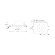 Load image into Gallery viewer, Volta 4.5 Inch Round New Construction Recessed Housing - line drawing.
