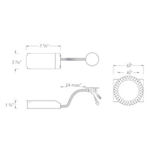 Load image into Gallery viewer, Volta 4.5 Inch Round Remodel Trimless Recessed Housing - line drawing.
