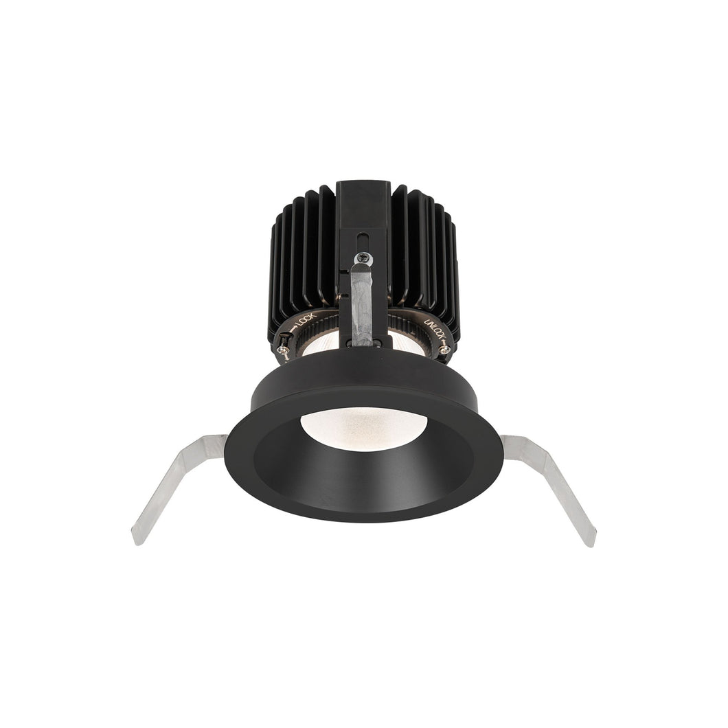 Volta 4.5 Inch Round Shallow Regressed LED Recessed Trim in Black.