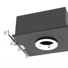 Load image into Gallery viewer, Volta 4.5 Inch Round Trimless New Construction Recessed Housing in Detail.
