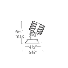 Load image into Gallery viewer, Volta 4.5 Inch Square Adjustable LED Recessed Trim - line drawing.
