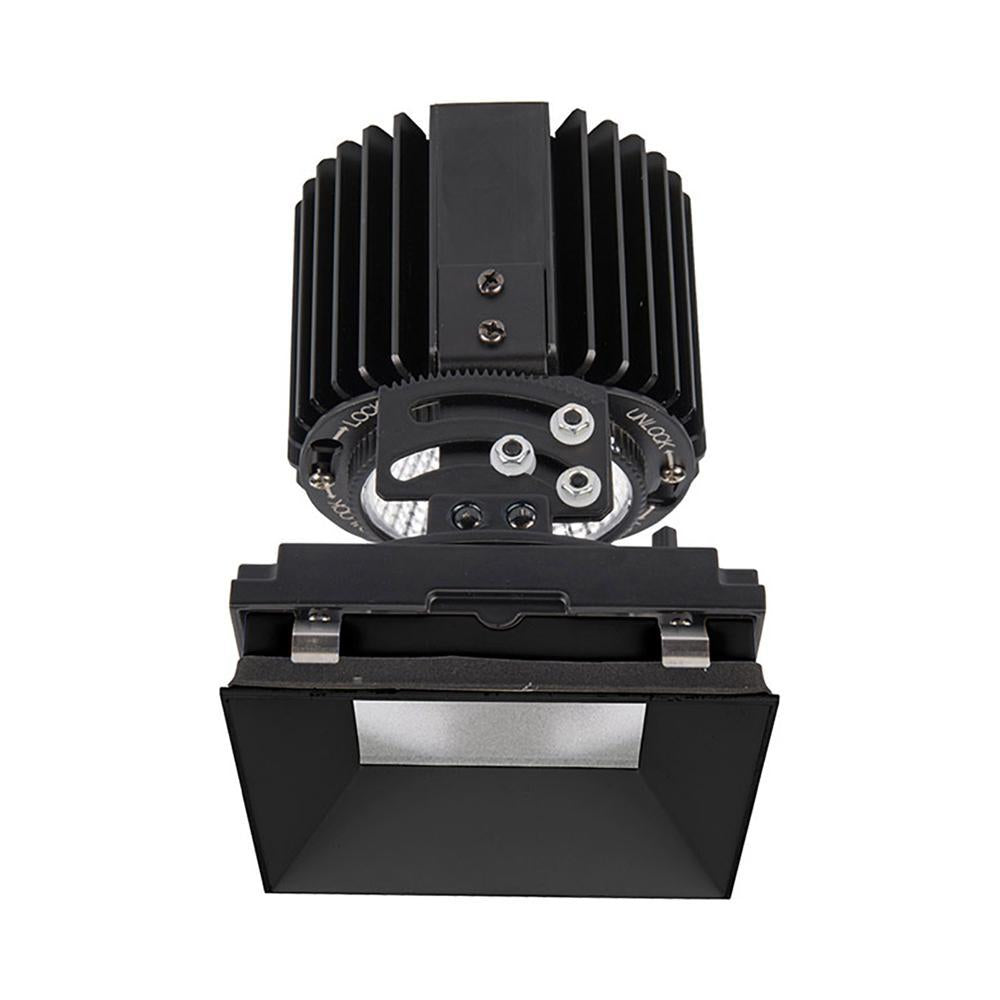 Volta 4.5 Inch Square Adjustable Trimless LED Recessed Trim in Black.