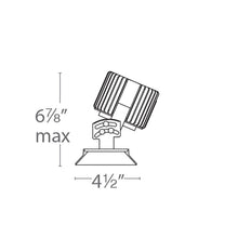 Load image into Gallery viewer, Volta 4.5 Inch Square Adjustable Trimless LED Recessed Trim - line drawing.
