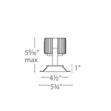 Load image into Gallery viewer, Volta 4.5 Inch Square Shallow Regressed LED Recessed Trim - line drawing.
