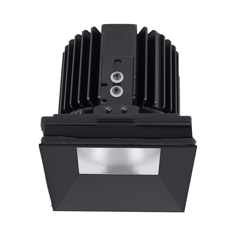 Volta 4.5 Inch Square Shallow Regressed Trimless LED Recessed Trim in Black.