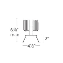 Load image into Gallery viewer, Volta 4.5 Inch Square Trimless Downlight LED Recessed Trim - line drawing.
