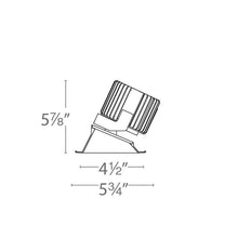 Load image into Gallery viewer, Volta 4.5 Inch Square Wall Wash LED Recessed Trim - line drawing.
