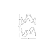 Load image into Gallery viewer, Vornado LED Flush Mount Ceiling Light - line drawing.
