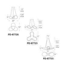Load image into Gallery viewer, Vornado LED Chandelier - line drawing.

