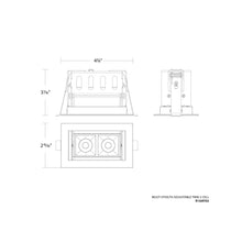 Load image into Gallery viewer, Multi Stealth Adjustable Trim LED Recessed Light - line drawing.

