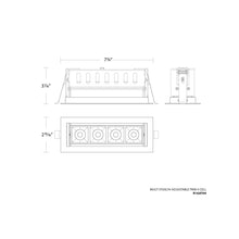 Load image into Gallery viewer, Multi Stealth Adjustable Trim LED Recessed Light - line drawing.
