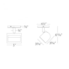 Load image into Gallery viewer, Wall Wash LED Monopoint Spot Light - line drawing.
