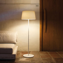 Load image into Gallery viewer, Warm LED Floor Lamp in bedroom.
