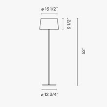 Load image into Gallery viewer, Warm LED Floor Lamp - line drawing.
