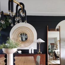 Load image into Gallery viewer, Whit Chandelier in living room.
