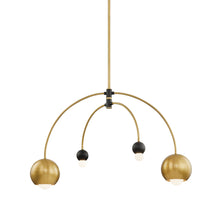 Load image into Gallery viewer, Willow Chandelier in Gold and Black.
