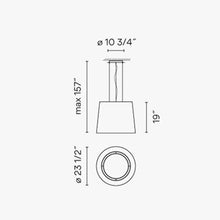 Load image into Gallery viewer, Wind Outdoor LED Pendant Light - line drawing.

