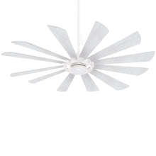 Load image into Gallery viewer, Windmolen LED Outdoor Ceiling Fan in Textured White / Bleached Ashwood.
