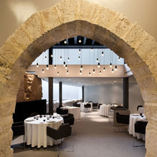 Load image into Gallery viewer, Wireflow Free-Form LED Pendant Light in restaurant.
