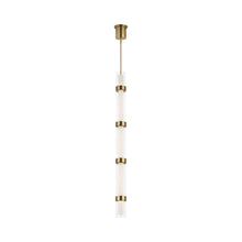 Load image into Gallery viewer, Wit LED Pendant Light in 5-Glass/Aged Brass.
