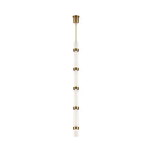 Load image into Gallery viewer, Wit LED Pendant Light in 6-Glass/Aged Brass.
