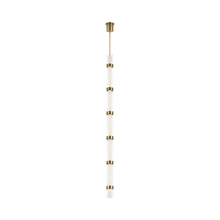 Load image into Gallery viewer, Wit LED Pendant Light in 7-Glass/Aged Brass.
