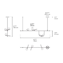 Load image into Gallery viewer, Yanzi S1 LED Pendant Light - line drawing.
