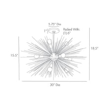 Load image into Gallery viewer, Zanadoo Fixed Chandelier - line drawing.
