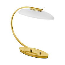 Load image into Gallery viewer, Vetro LED Table Lamp in Polished/Brushed Brass.

